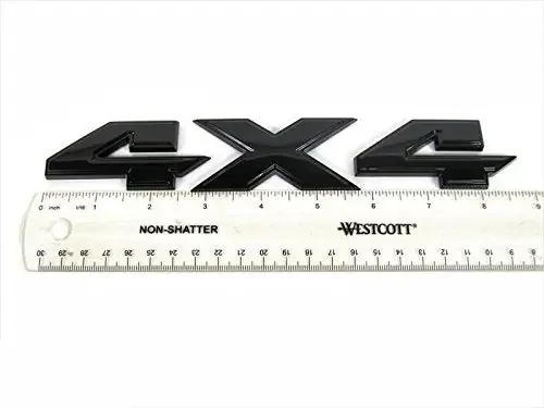 1 Oem Black 4X4 Emblem Badge 3D 4 X 4 Emblem Nameplate Decal Compatible With 1500 2500 3500 Flat Letter 2009-2018 (Black)