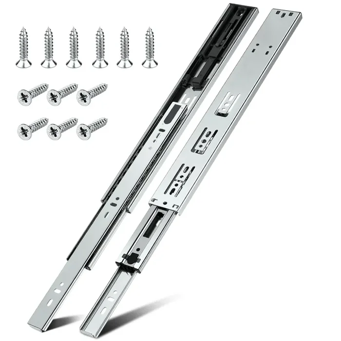 1 Pair Soft Close Drawer Slides 18 Inch, Hbl’ Heavy Duty Cabinet Drawer Slides Replacement – Ball Bearing Full Extension, 200 Lb Capacity, Made Of Cold-Rolled Steel, Rust-Resistant & Long-Lasting.