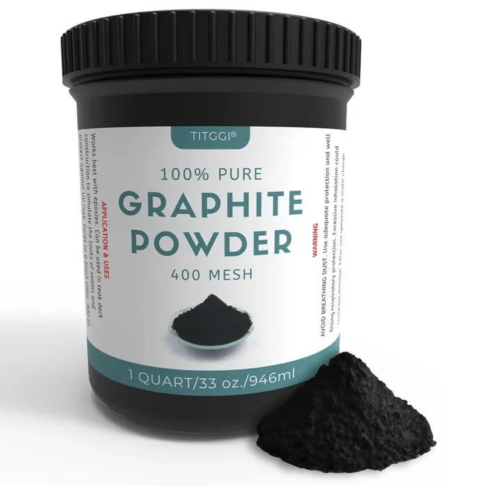1 Quart Microfine Pure Graphite Powder, Excellent Dry Powdered Graphite Lubricant For Locks, Bearings, Fishing Reels, Etc. Also Enhances Bearing Corrosion Resistance – By Titggi