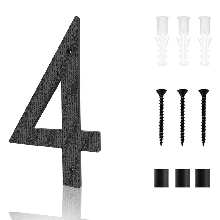 10 Inch Address Numbers For House Large Floating Black House Numbers Outside Modern Rust-Proof Big House Numbers/Door Garage Gate 911 Visibility Signage (4)