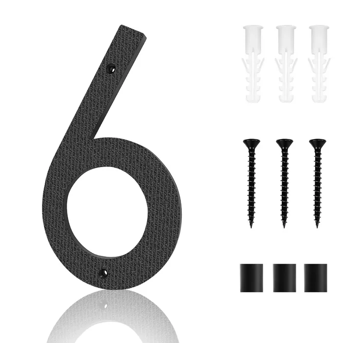 10 Inch Address Numbers For House Large Floating Black House Numbers Outside Modern Rust-Proof Big House Numbers/Door Garage Gate 911 Visibility Signage (6)
