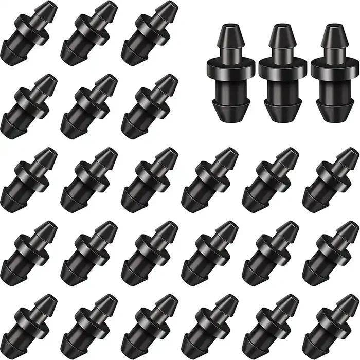 100 Pcs 1/4 Goof Drip Line Plugs Irrigation Black Barbed Hose End Plug Irrigation End Plugs For Drip Line