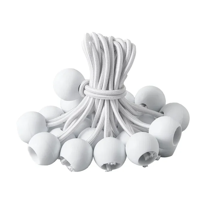 16 Pack Bungee Balls Cords, White Ball Bungee Heavy Duty Heavyweight 4 In Tarp Bungee Cords, Weather Resistant Tie Down Strap Diameter 4Mm For Canopy, Tarp, Camping, Straps, Tent, Poles And Wires