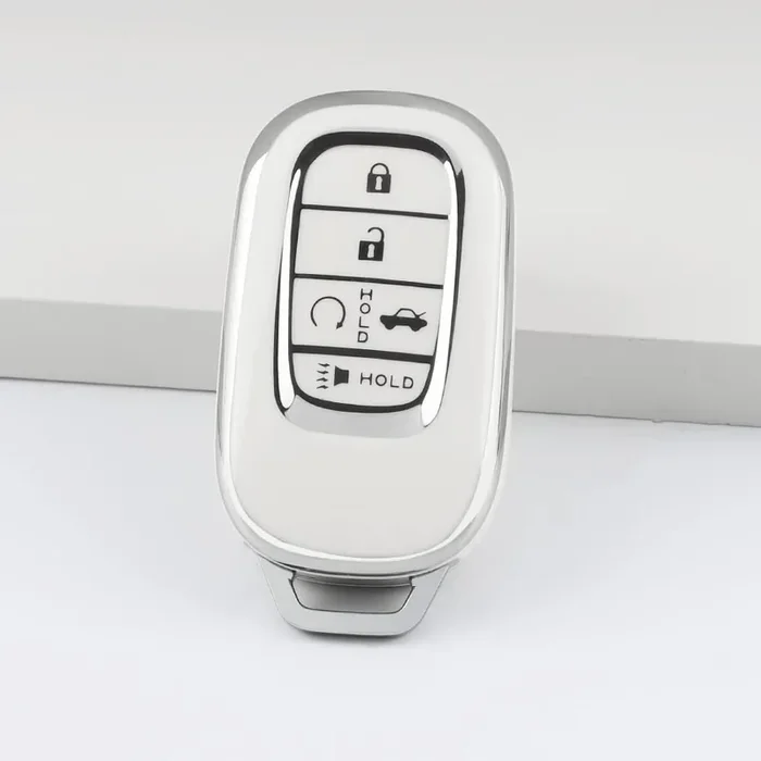 1797 Key Fob Cover For Honda Civic 2022 2023 Cr-V Hr-V Accessories Car Remote Case Shell Protector Women Men 5 Button White Silver Tpu