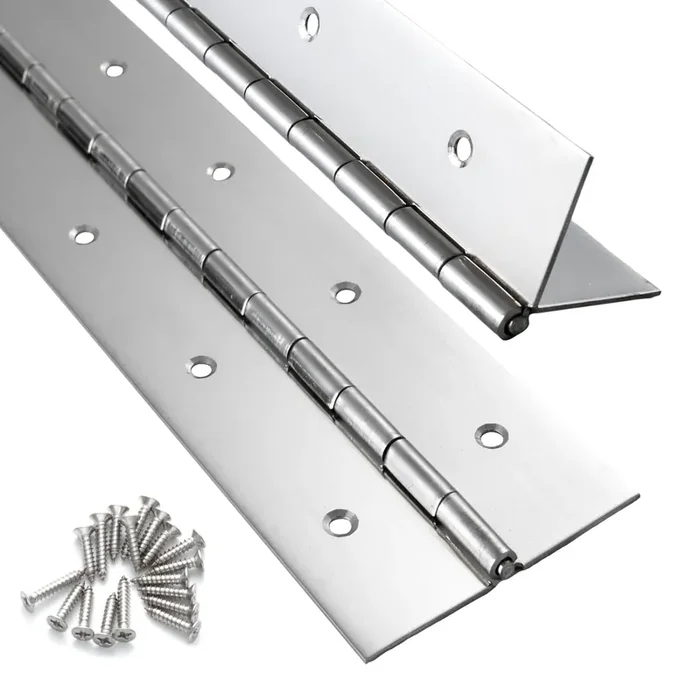 2 Pack Heavy Duty Piano Hinge 20 Inch X 2 Inch Width, 0.047‘‘ Thick Stainless Steel Continuous & Piano Hinge For Cabinet, Door, Toolbox, Wooden Box, Metal Plate, Furniture, Industrial Project