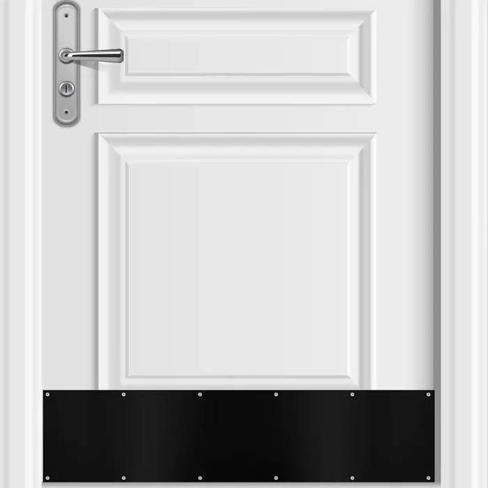2 Pieces Door Kick Plate Kick Plates For Exterior Doors Aluminum Kick Plate For Doors Decor Avoid The Door From Kicking (Black,8 X 34 Inches)