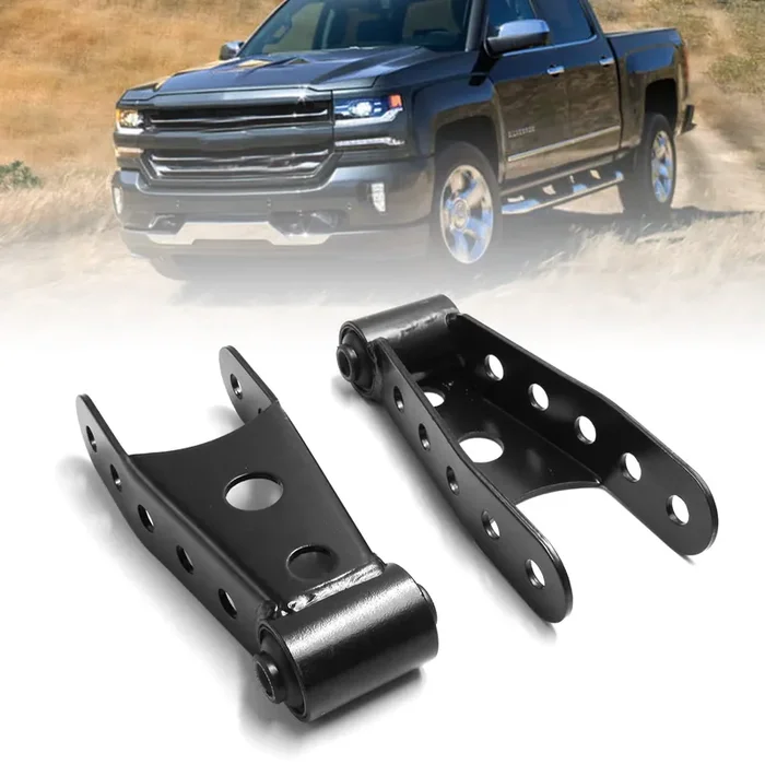2 Rear Drop Lowering Shackle Suspension Kit 6400 Compatible With Chevy Silverado Gmc Sierra 1500 C1500 K1500 Dodge Ram Replaces 6400 410520