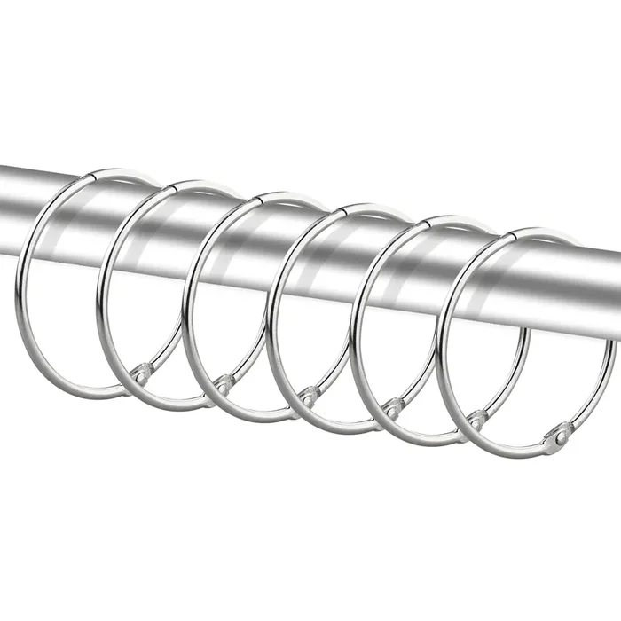 24 Pack Shower Curtain Rings, Rustproof Decorative Shower Curtain Hooks Metal Round Shower Ring Hooks For Bathroom Shower Rod (Nickel)