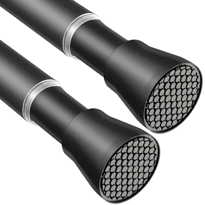 2Pcs Black Tension Rods For Windows 28 To 48 Inch Small Curtain Rods 7/8‘ Diameter Tension Rod Spring Tension Curtain Rod Adjustable Curtain Rod Tension Rods Small No Drilling Rust-Free