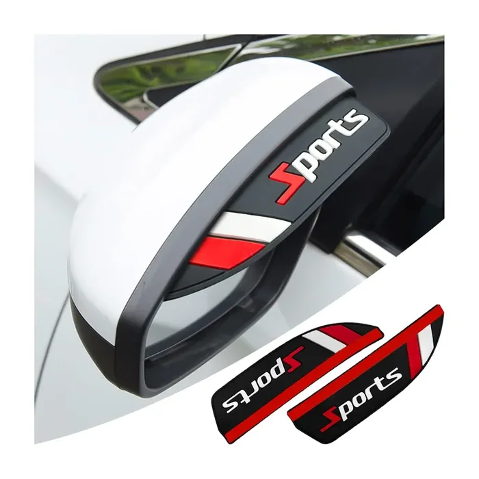 2Pcs Rear View Mirror Rain Visor Guard, Rain Shield Sun Visor Side Blocker Cover, Waterproof Smoke Guard Auto Eyebrow Cover, Car Side Mirror Accessories For Suv Vehicle And More (Red/Sports)