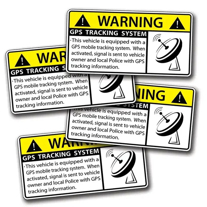 4 Mini Gps Vehicle Car Alarm Security Caution Warning Decal Sticker