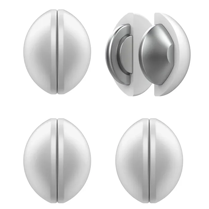 4 Packs Shower Curtain Weights, Magnetic Silicone Wrapped Heavy Duty Premium Shower Curtain Liner Clips Added Weight, Work For Drapery, Tablecloth, Flag – 4 Pack(White)