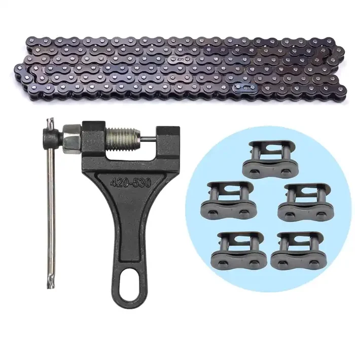 420 Motorcycle Chain – 420 Standard Roller Chain 132 Link + Chain Breaker For 110Cc 125Cc Dirt Pit Bike Atv Quad Go Kart Scooter Mini Bike