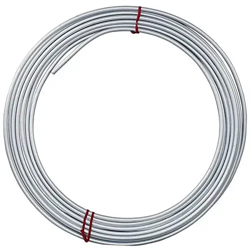 4Lifetimelines 1/4 X 25‘ Galvanized Steel Brake, Fuel, Transmission Line Tubing Coil, Galvanized Steel Line Replacement, Resistant To Corrosion, Dot Approved