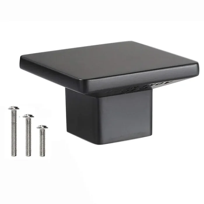 (5-Pack) Viborg High-End Deluxe Square Cabinets Knobs And Pulls, Matte Black Drawer Knobs And Pulls, Modern Dresser Cupboard Knobs And Handles, Zinc Alloy Solid Durable Cabinet Handles