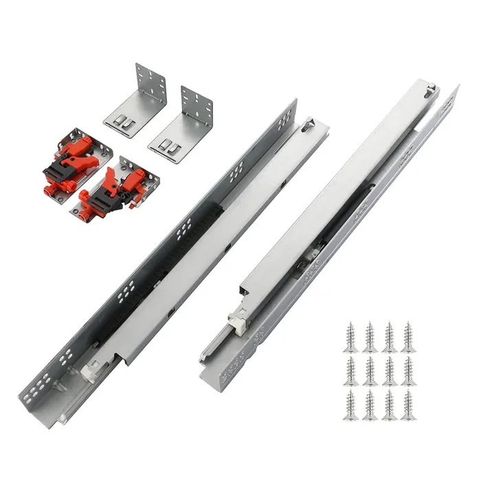 6 Pairs Of 21 Inch Undermount Soft Close Drawer Slides Full Extension Concealed Drawer Rails With Mounting Screws,3D Locking Device And Brackets