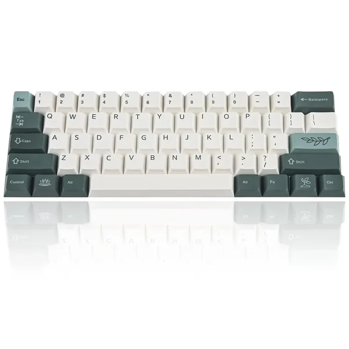61-Key Pbt Cherry Profile Keycaps 60 Percent Dye-Sub With 6.25U Space Bar For Cherry Mx Switch For 60% Mechanical Gaming Keyboard, Only Keycaps (72-Key Botanical)