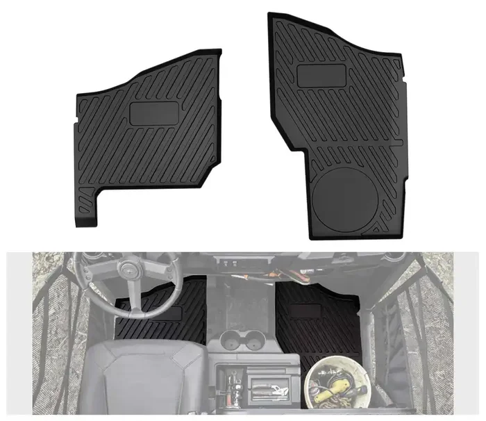 A & Utv Pro Front Floor Mats For 2018-2024 Polaris Ranger 1000 Xp Crew Accessories 2025 2 Door Foot Mats Floor Liners Replace 2882780