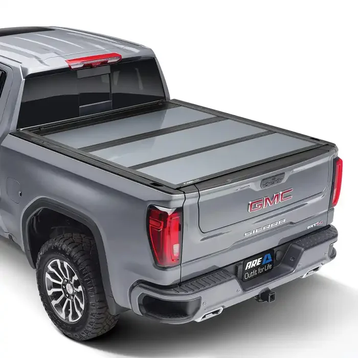 A.R.E. Fusion Painted Hard Fold Truck Bed Tonneau Cover Ar12022L-G7C Fits 2019 – 2021 Gmc Sierra 1500 W/ Or W/O Multipro Tailgate 5‘ 8‘ Bed (70‘), Paint Code G7C Pull Me Over Red