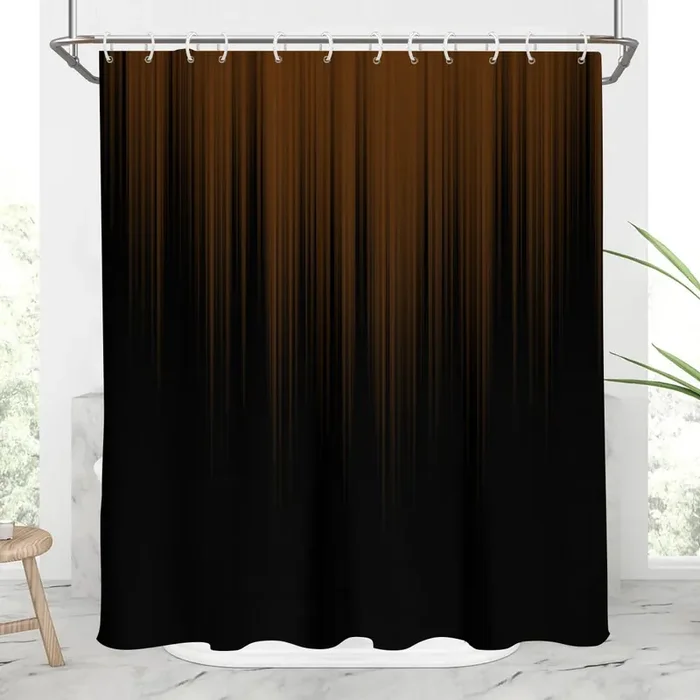 Aatter Brown And Black Shower Curtain Gothic Goth Taupe Ombre Tan Mens Masculine Dark Academia Cool Anime Abstract Modern Art Aesthetic Home Bathroom Decor Bathtub Set With 12 Hooks, 60X72, Gradient