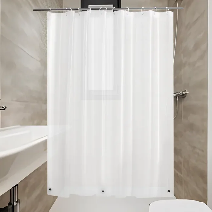 Absenk Short Frosted Shower Curtain Liner 60 Inch Length, 8G Heavy Duty Peva Plastic 72W X 60L Shower Curtain With Magnets, Silky Frosted,72X60