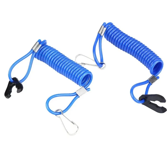 Acouto Kill Switch Lanyard 2Pcs Outboard Engine Key Tether Emergency Ignition Kill Stop Switch Safety Tether Lanyard Rope Clip Hook For Yamaha Outboard Engine Motor