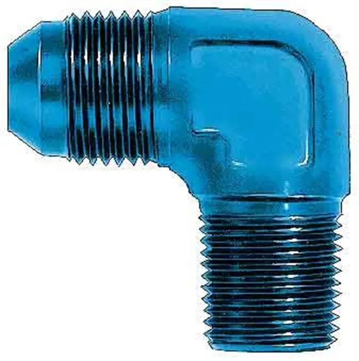 Aeroquip Fcm2035 Blue Anodized Aluminum -06An To 3/8 90-Degree Pipe Adapter