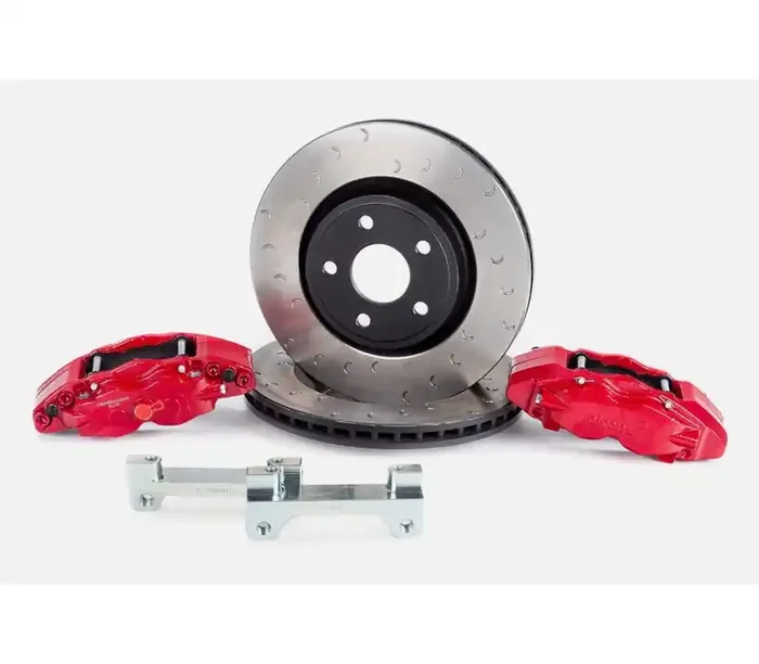 Alcon Jeep Wrangler JK 350x32mm Rotors 4-Piston Red Calipers Front Brake Kit BKF5459AX02