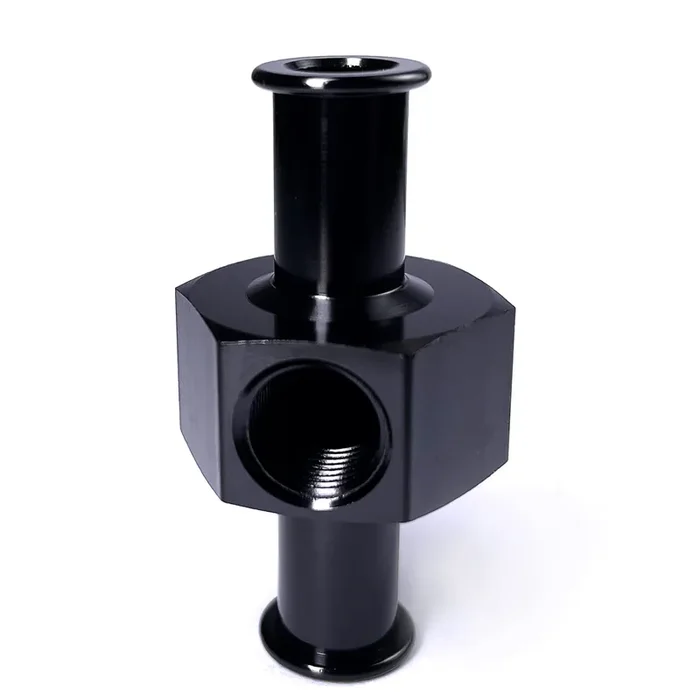 Aluminum Inline 3/8 Hose Barb Fittings 1/8 Npt Fuel Pressure Port Fuel Line Adapters Black