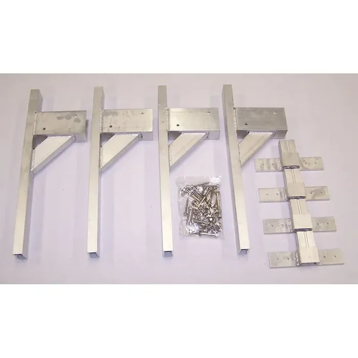 Aluminum Roof Rack By Pack‘Em Racks Pk28B – 4 Piece Set (To Make 2 Cross Sections) – 2X4 Bracket Kit For Enclosed Trailers