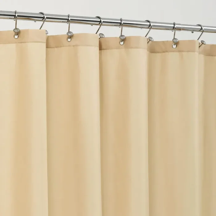 Alyvia Spring Long Fabric Shower Curtain Liner Waterproof – 72‘ W X 78‘ L, Soft & Lightweight Long Shower Curtain With 3 Magnets, Machine Washable – 72X78, Khaki