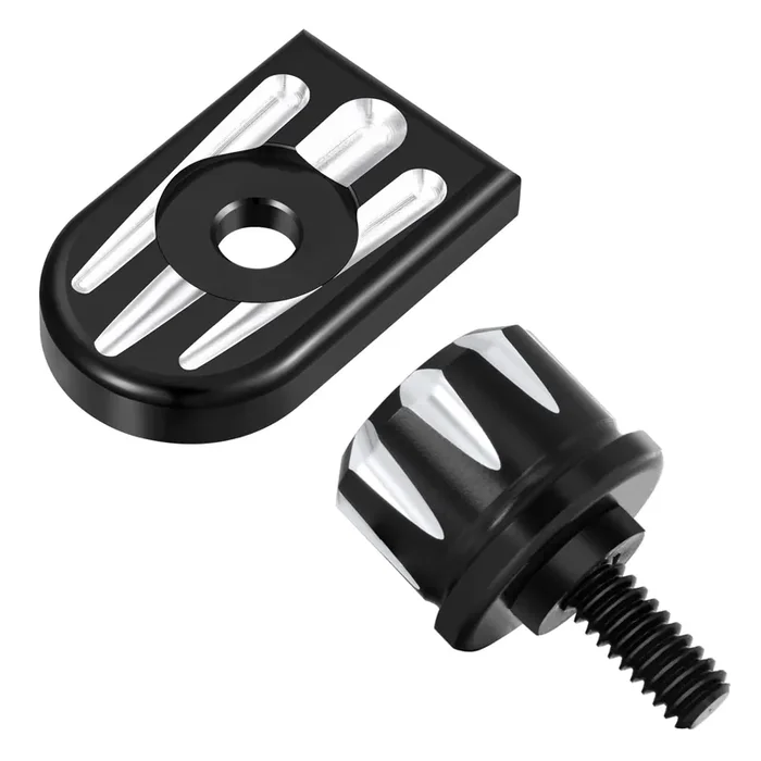 Amazicha Stainless Steel Seat Bolt Screw Cover Tab Mount Knob Black Kit Compatible For Harley Davidson 1996-2024