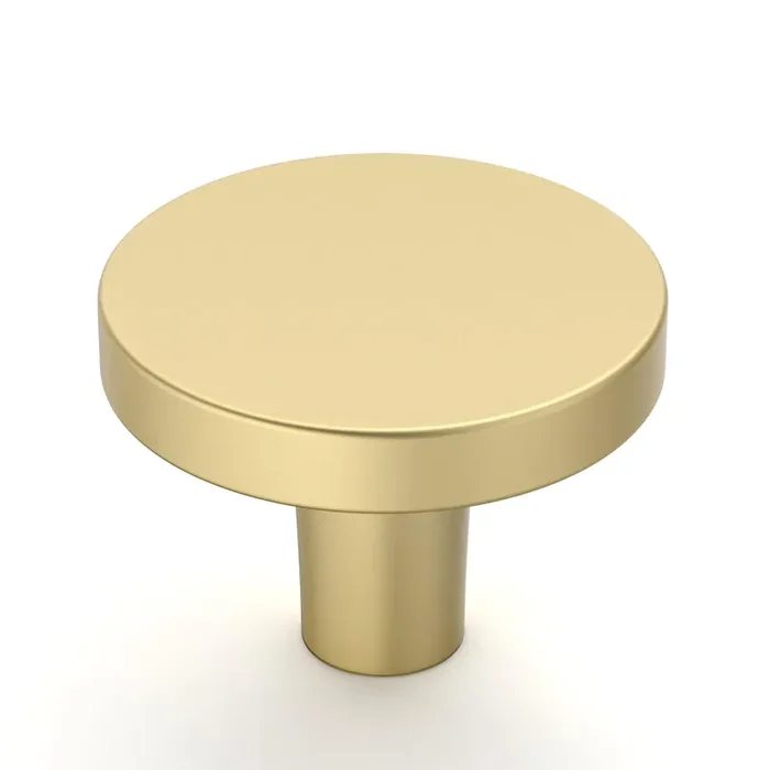 Amerdeco 30 Pack Brushed Gold Cabinet Knobs Single Hole Cabinet Pulls 1 Inch (30Mm) Diameter Round Drawer Knobs And Pulls For Bathroom Cabinets K0021