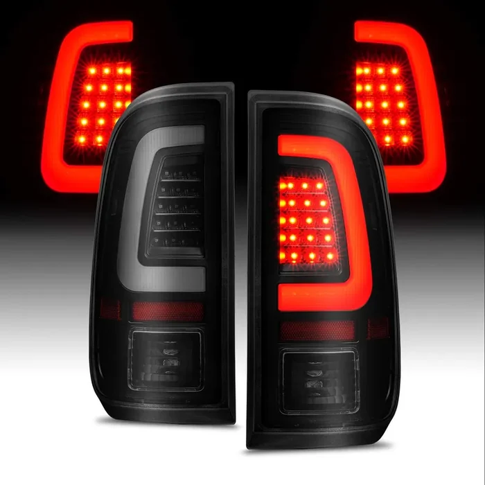 Amerilite For 2008-2016 Ford F250 F350 F450 Sd Pickup Truck Dark Black C-Type Led Tube Replacement Tail Lights W/Reverse Bulb – Passenger And Driver Side