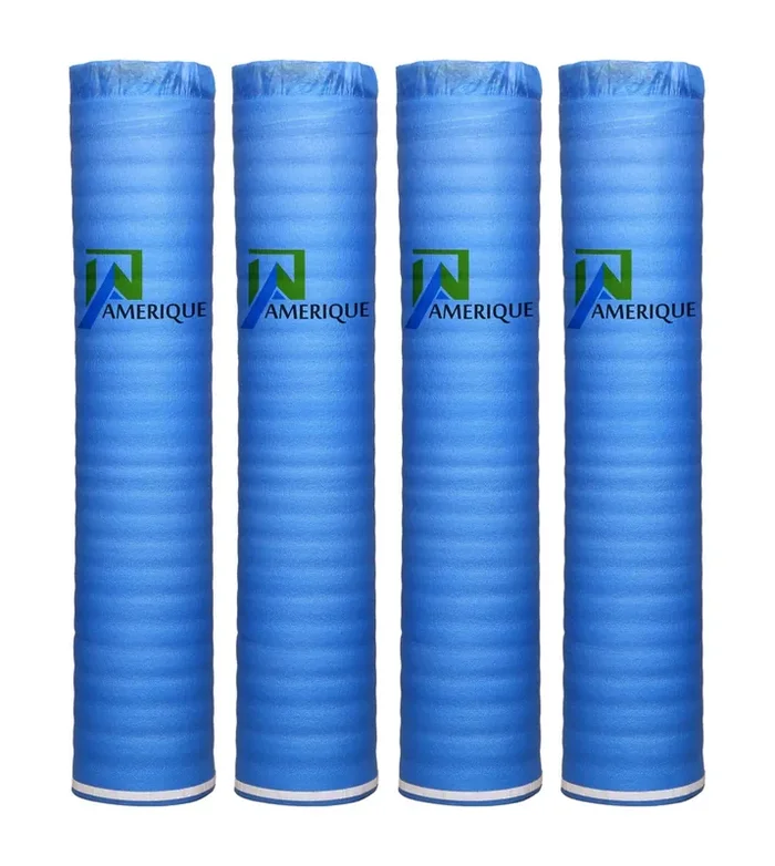 Amerique Ampd2M800Bl Premium Heavy Duty Foam Flooring Underlayment Padding With Vapor Barrier & Tape, Coverage 800 Sq. Ft, Royal Blue, Square Feet (Pack Of 4)