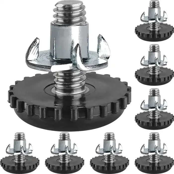 Anwenk Stainless Steel Patio Furniture Leveling Feet 1/4-20 Screw In Threaded Outdoor Furniture Levelers Adjustable Table Chair Levelers Feet Glides For Chairs Tables Cabinet Patio Furniture- 8 Pack