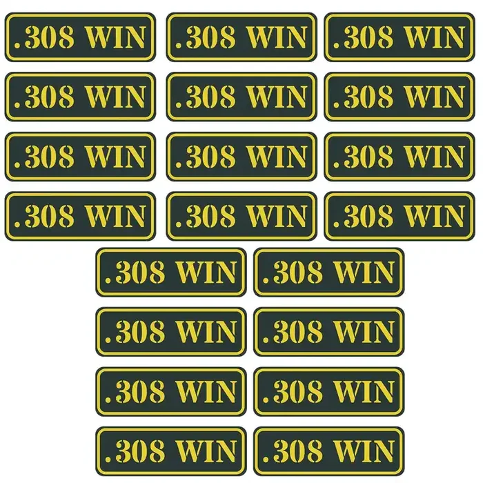 Aolamegs Ammo Can Vinyl Sticker Set Decal Label 9Mm 5.56 7.62 12Ga .22 .223 .308 .300 .380 .45 (20 Pack/.308)