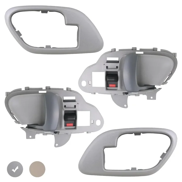 Apperfit Interior Door Handle W/Bezel Kit (Gray) Compatible With 1995-2002 Chevy Chevrolet Gmc Truck C1500 C2500 C3500 K1500 K2500 K3500 Suburban Tahoe Yukon Replaces 15708043 15708044