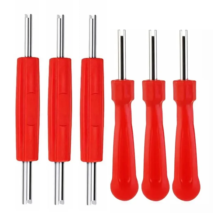 Aracey 6Pcs Tire Valve Stem Removal Tool – Dual Single And Double Heads Valve Core Remover Tool,Great Tire Repair Tool For Various Valve Cores,R134A R12 Hvac Air Conditioning Valve Core Remover