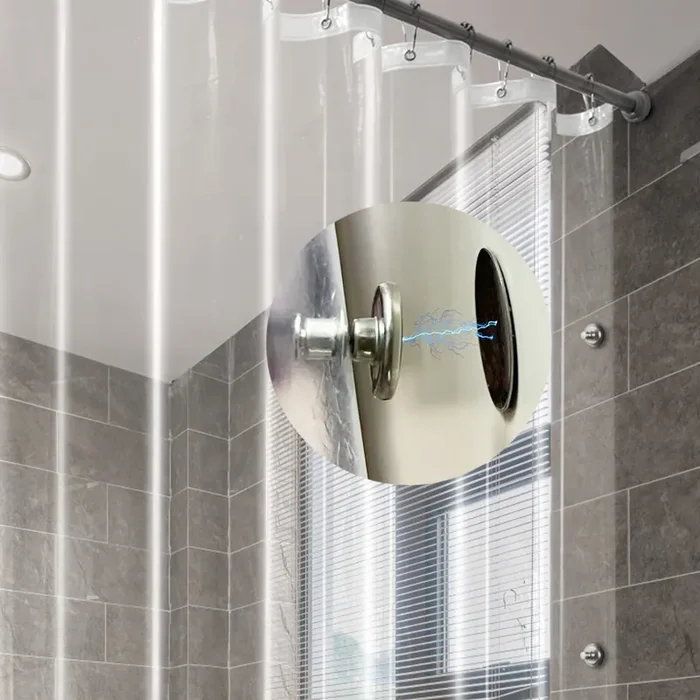 Arayarser 74 Inch Shower Curtain Liner With Magnets & Side Magnetic Clips Kit To Keep Closed To Wall, Heavy Duty 72 X 74 Long Shower Liner Clear, 72X74