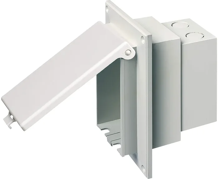 Arlington Dbvr1W-1 Low Profile In Box Electrical Box With Weatherproof Cover For Flat Surface Retrofit Construction, 1-Gang, Vertical, White