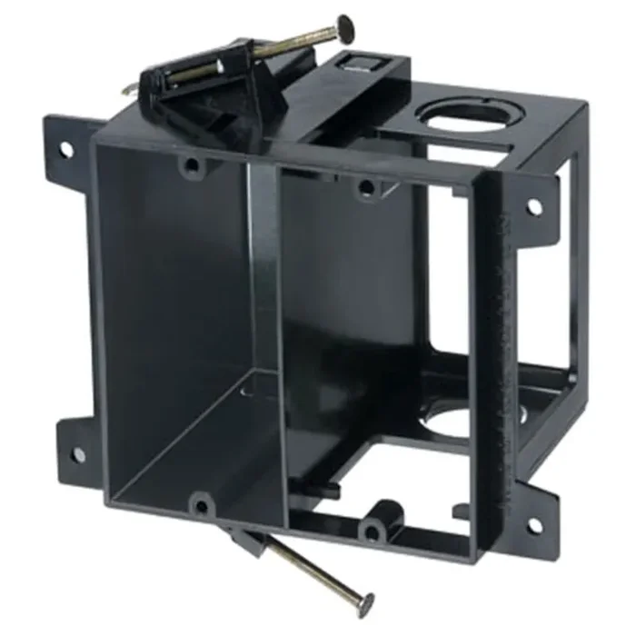 Arlington Lvd2 2-Gang Combo Electrical/Low-Voltage Box, Black, 1-Pack
