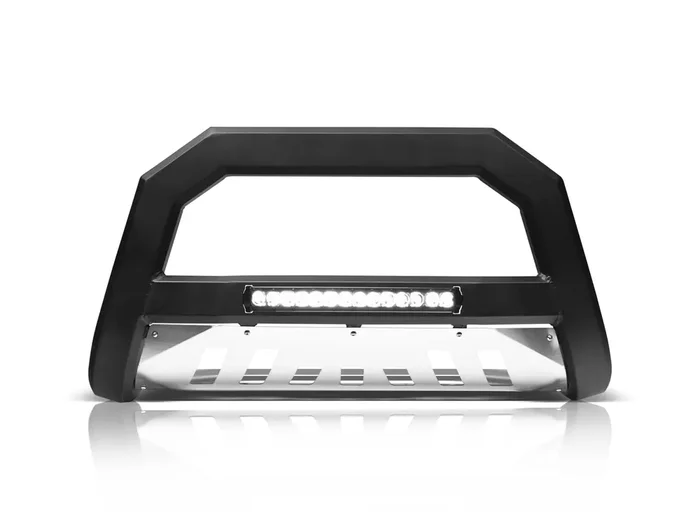 Armordillo 8705209 Ar Series Aluminum Bull Bar With Led Light Bar – Matte Black With Aluminum Skid Plate Fits 2019-2021 Chevy Silveardo/Gmc Sierra 1500