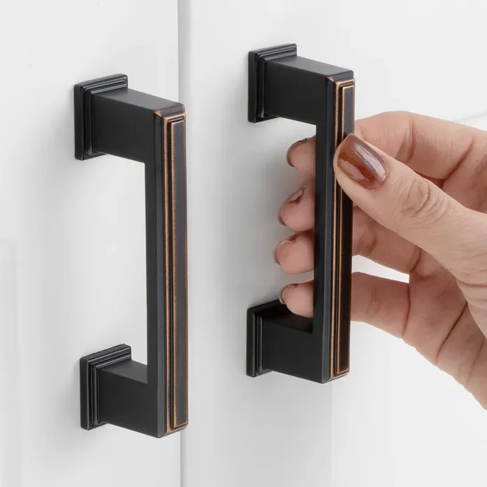 Askano 3 Inch Hole Centers, Oil Rubbed Bronze Stepped Kitchen Cabinet Pull Handle Zp2206 Pack Of 10, Solid Hardware For Drawer, Dresser, Bathroom, Vanity, Furniture Door, Cupboard, Bedroom, 3‘