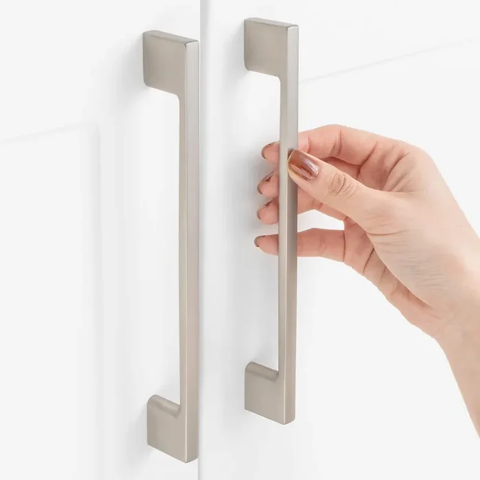 Askano 6-1/4 Inch Hole Centers, Brushed Nickel Wide Foot Kitchen Cabinet Pull Handle Zp2205 Pack Of 10, Solid Hardware For Drawer, Dresser, Bathroom, Vanity, Furniture Door, Cupboard, Bedroom, 6.3‘