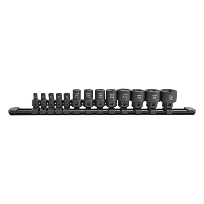 Astro Tools 78313 13pc 1/4‘ & 3/8‘ Drive External Torx Nano Impact Socket Set, Black