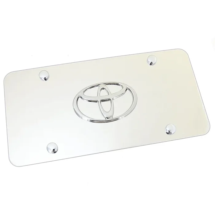 Au-Tomotive Gold, Inc. Officially Licensed Chrome Logo On Chrome License Plate For Toyota