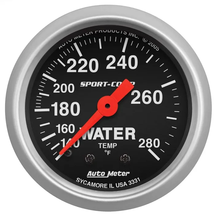 Auto Meter 3331 Sport-Comp Mechanical Water Temperature Gauge, 2 1/16