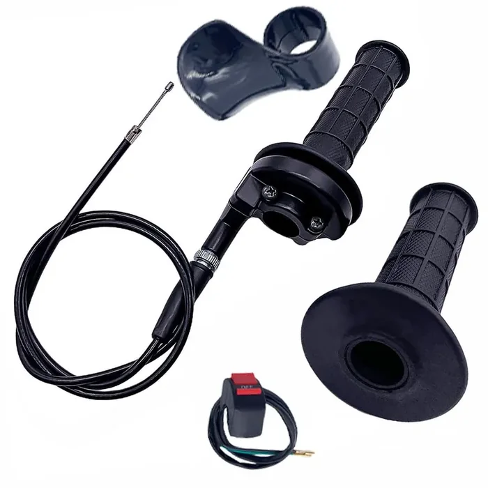 Auto-Moto Twist Throttle Cable Housing Grips Set For Mini Bike Pit Bike Dirt Bike Motovox Mbx10 Mbx11 And Warrior Mb165 Mb200 5.5Hp 6.5Hp196Cc