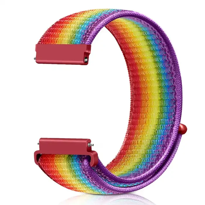 Avod 22Mm Nylon Sport Quick Release Replacement Bands Compatible With Ticwatch Pro/Galaxy Watch3 45Mm/Galaxy 46Mm, Gear S3 Frontier/Classic (Official Rainbow, 22Mm)